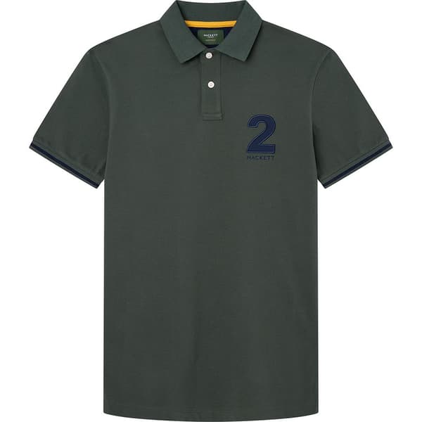 Hackett Kortærmet Polo Heritage Number Grøn M Mand