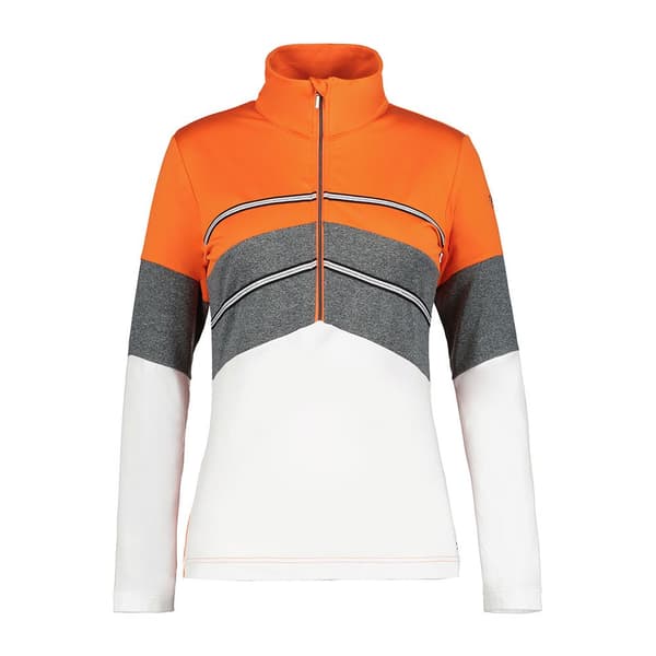 Luhta Langærmet T-shirt Med Halv Lynlås Levi Orange S Kvinde