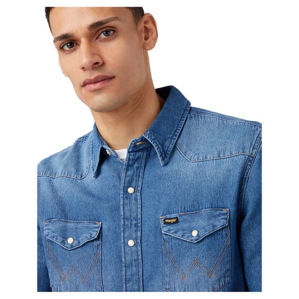 Wrangler Pitkähihainen Paita 27mw Sininen 2XL Mies