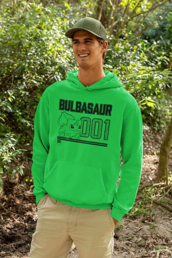Pokémon: Hooded Sweater - Bulbasaur  Line Art (M)