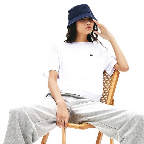 Lacoste Lyhythihainen T-paita Crew Premium Cotton Valkoinen 38 Nainen
