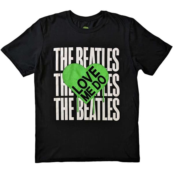 The Beatles Unisex T-Shirt: Love Me Do Graffiti Heart (Large)
