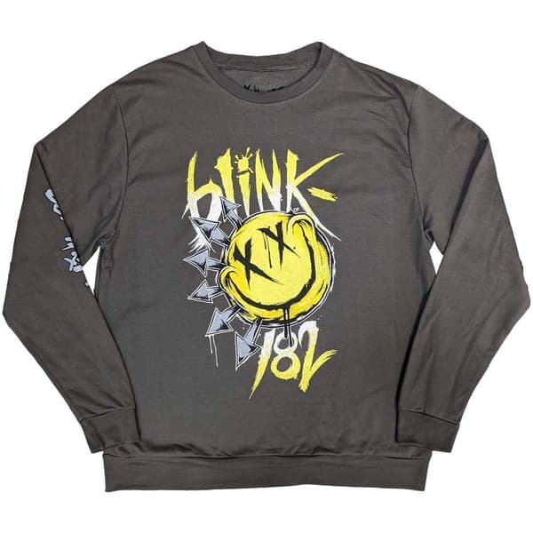 Blink-182 Unisex Sweatshirt: Big Smile (Sleeve Print) (Medium)
