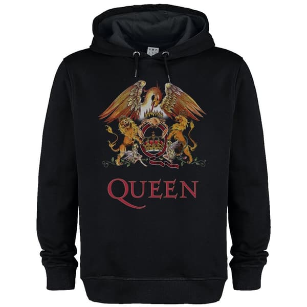 Queen: Amplified Vintage Black Hoodie - Royal Crest (XX-Large)