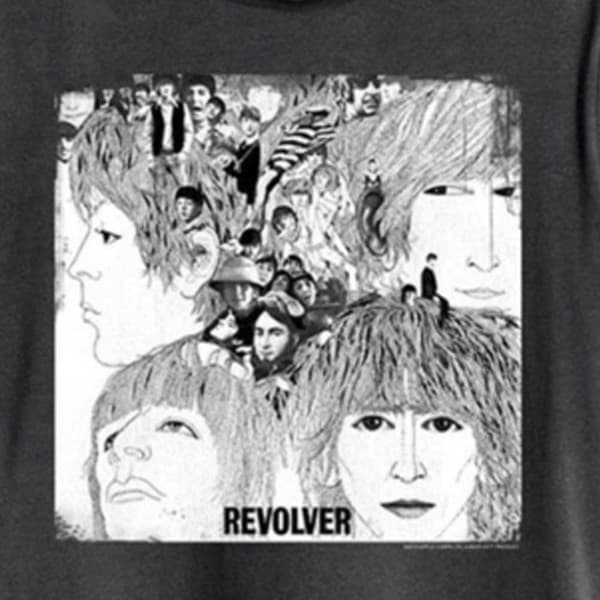 The Beatles T Shirt Revolver Official Unisex Amplified Vintage Charcoal