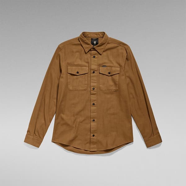 G-star Lang ærmet Skjorte Marine Slim Fit Brun 2XL Mand