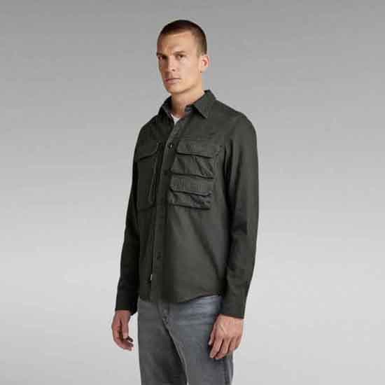 G-star Lang ærmet Skjorte Container Pocket Regular Grøn M Mand