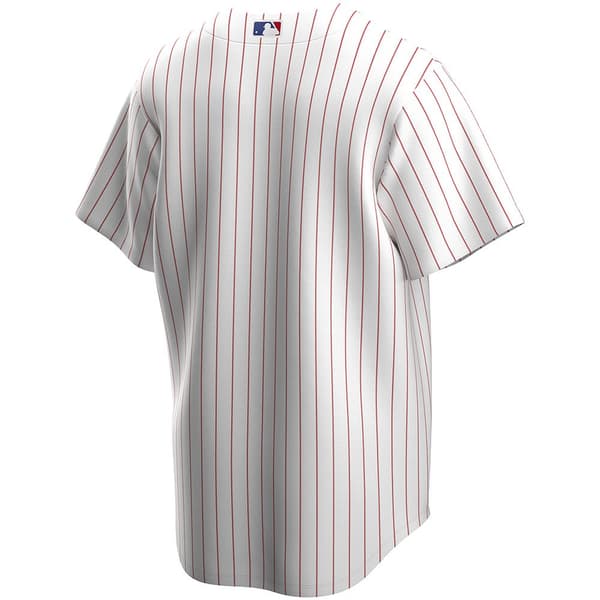 Nike Kortærmet T-shirt Med V-hals Mlb Philadelphia Phillies Official Replica Home Hvid M Mand