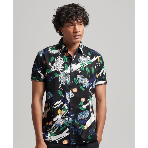 Superdry Kortærmet Skjorte Vintage Hawaiian Sort M Mand