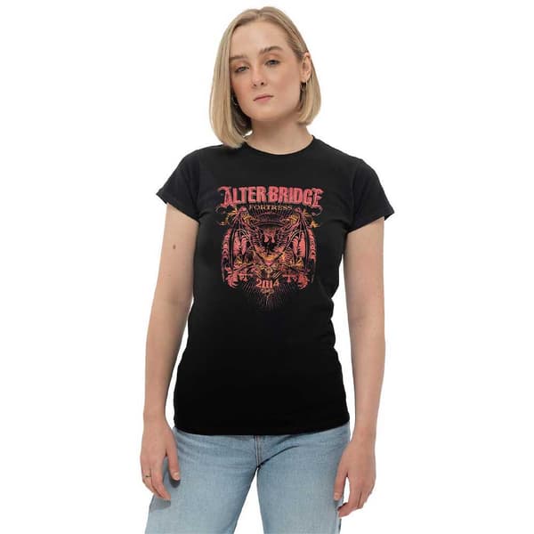 Alter Bridge Fortress Batwing Eagle Womens Skinny Fit T Shirt