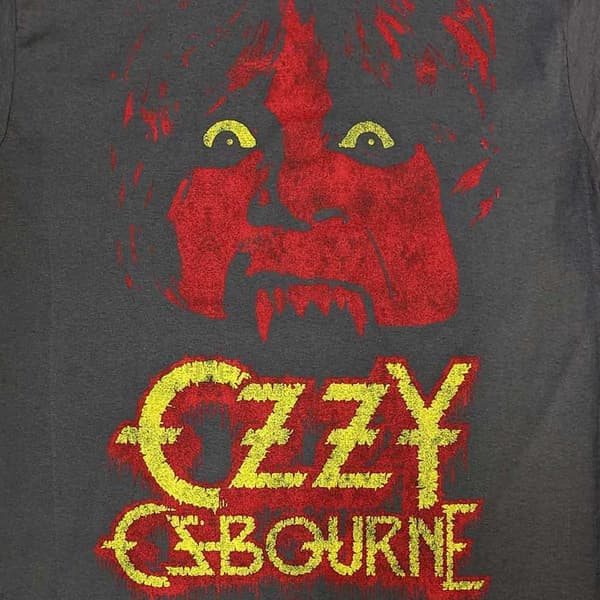 Ozzy Osbourne T Shirt Yellow Eyes Jumbo Official Unisex Charcoal Grey