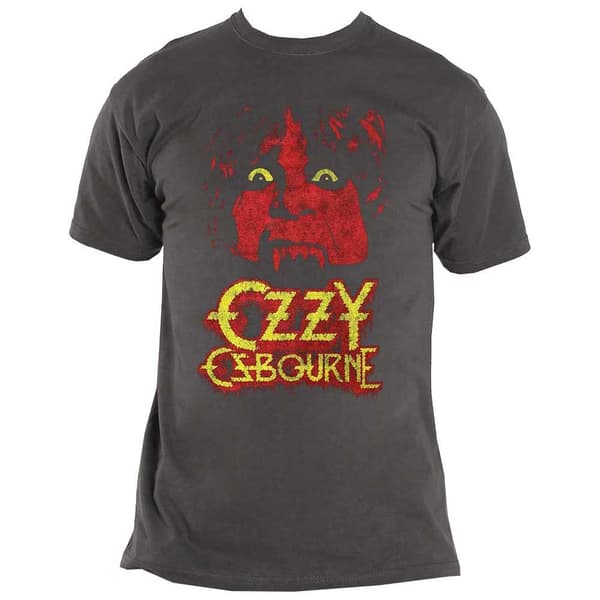 Ozzy Osbourne T Shirt Yellow Eyes Jumbo Official Unisex Charcoal Grey