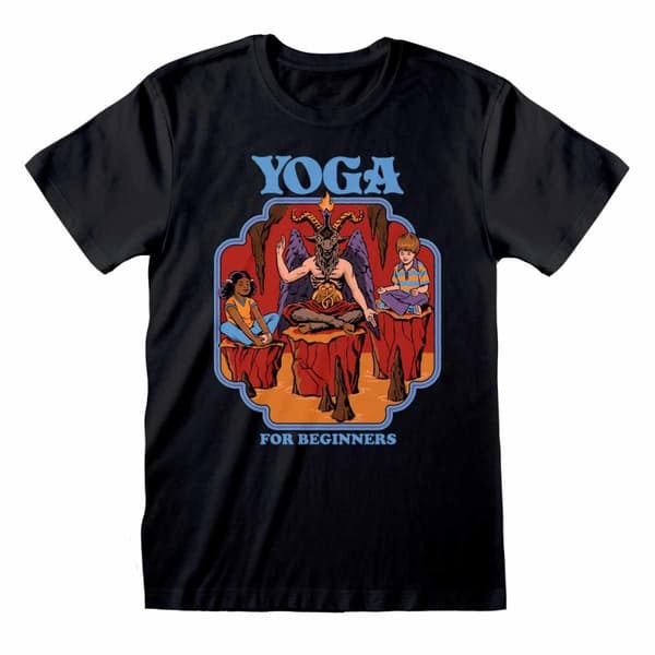 Steven Rhodes - Yoga For Beginners (Unisex Black T-Shirt)  - Ex Ex Large