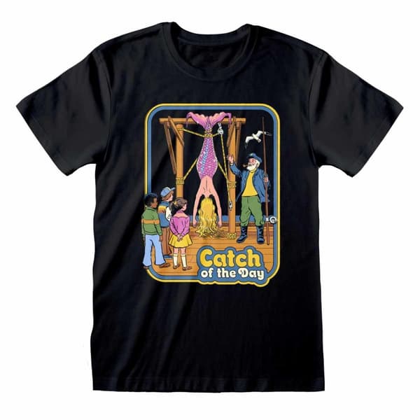 Steven Rhodes - Catch Of The Day (Unisex Black T-Shirt) - Ex Large