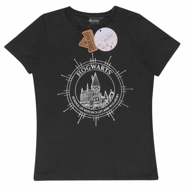 Harry Potter - Hogwarts Constellations (SuperHeroes Inc. Womens Acid Wash T-Shirt) - Large