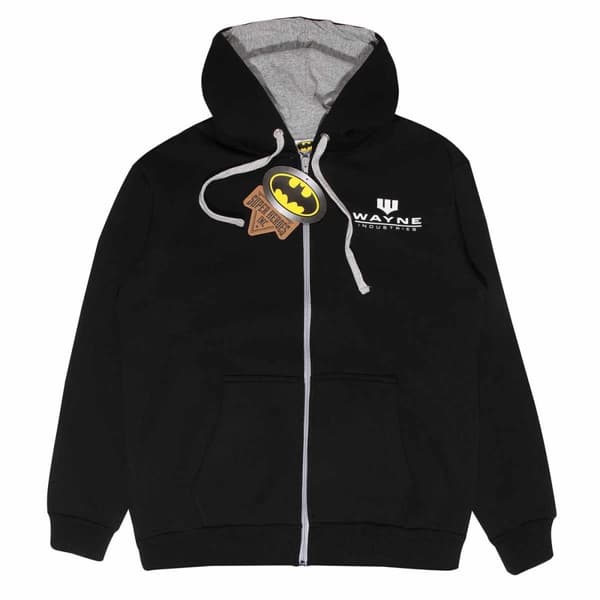 DC Batman - Wayne Industries (SuperHeroes Inc. Contrast Zip Up Hood) - Small