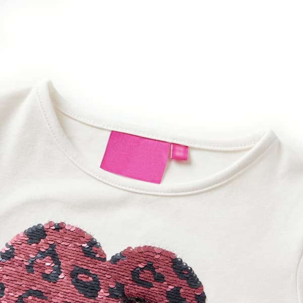 vidaXL Langærmet T-shirt til børn str. 104 ecrufarvet