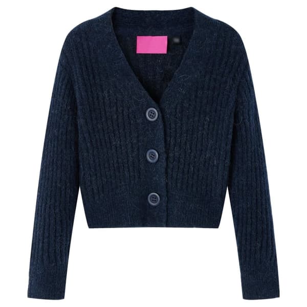 vidaXL Strikket cardigan til børn str. 128 marineblå