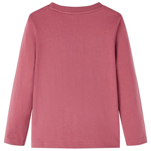vidaXL T-shirt med långa ärmar för barn mörkröd 92