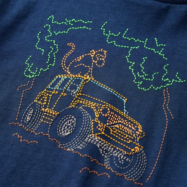 vidaXL T-shirt med långa ärmar för barn marinblå 116