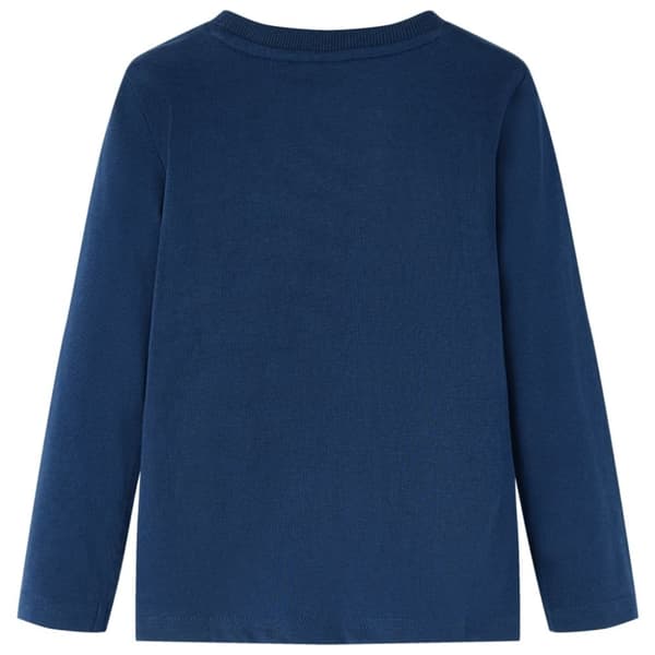 vidaXL Langærmet T-shirt til børn str. 104 marineblå