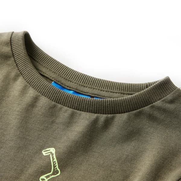 vidaXL Langærmet T-shirt til børn str. 92 kakifarvet