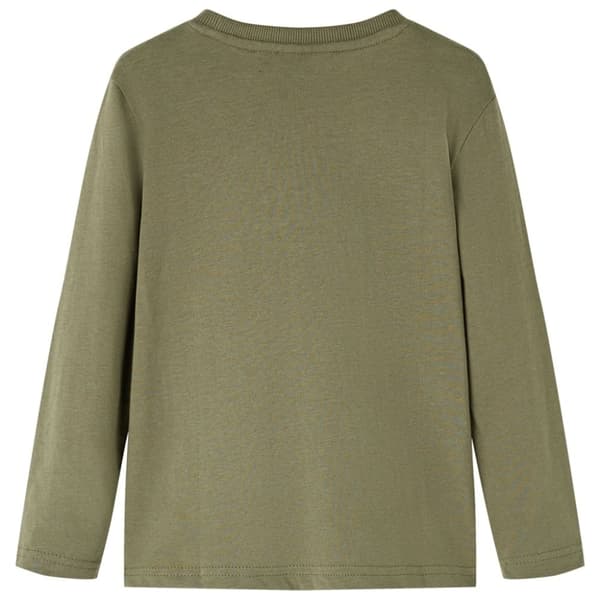 vidaXL Langærmet T-shirt til børn str. 92 kakifarvet