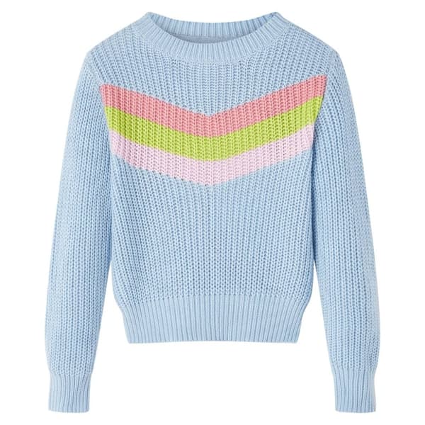 vidaXL Sweater til børn str. 140 strikket blå