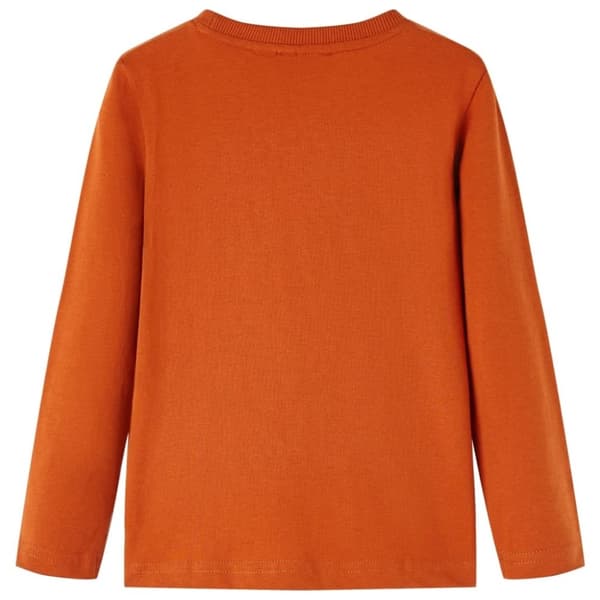 vidaXL Langærmet T-shirt til børn str. 128 rustfarvet