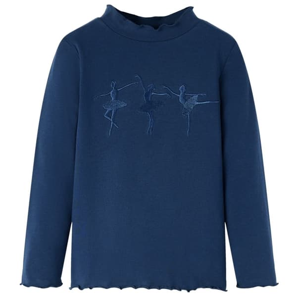 vidaXL Langærmet T-shirt til børn str. 92 marineblå