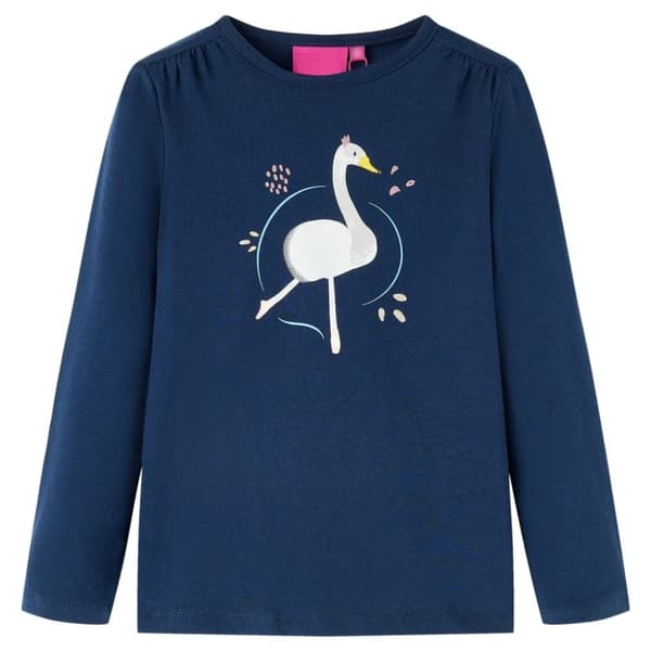 vidaXL Langærmet T-shirt til børn str. 92 marineblå