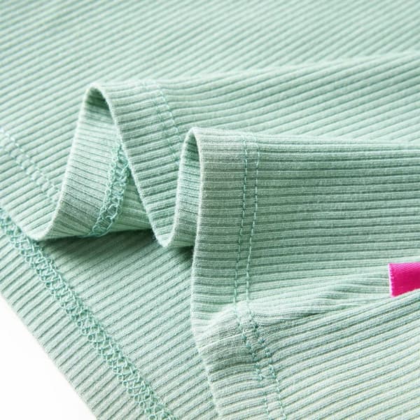 vidaXL Lasten pitkähihainen T-paita lyhyt poolokaulus tumma minttu 92