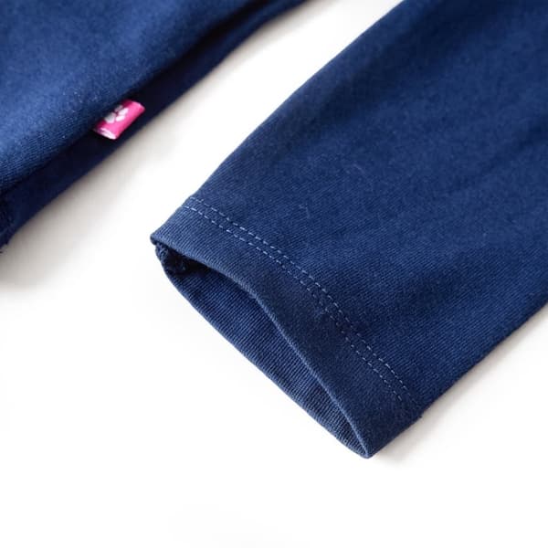 vidaXL Langærmet T-shirt til børn str. 104 marineblå