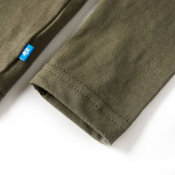 vidaXL T-shirt med långa ärmar för barn khaki 128