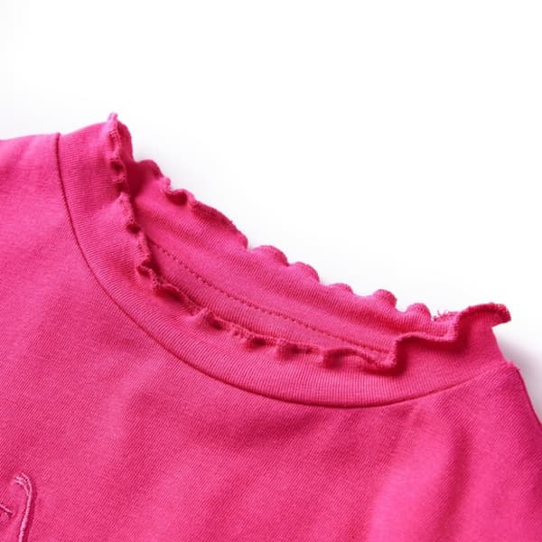 vidaXL T-shirt med långa ärmar för barn stark rosa 92