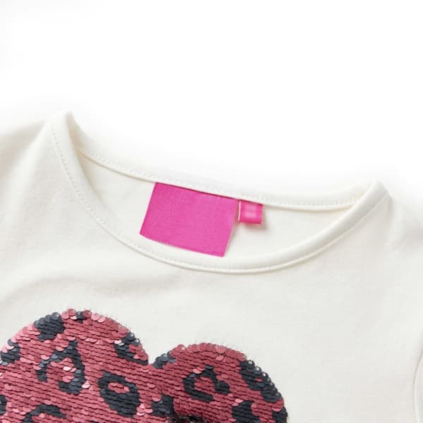 vidaXL T-shirt med långa ärmar för barn ecru 92