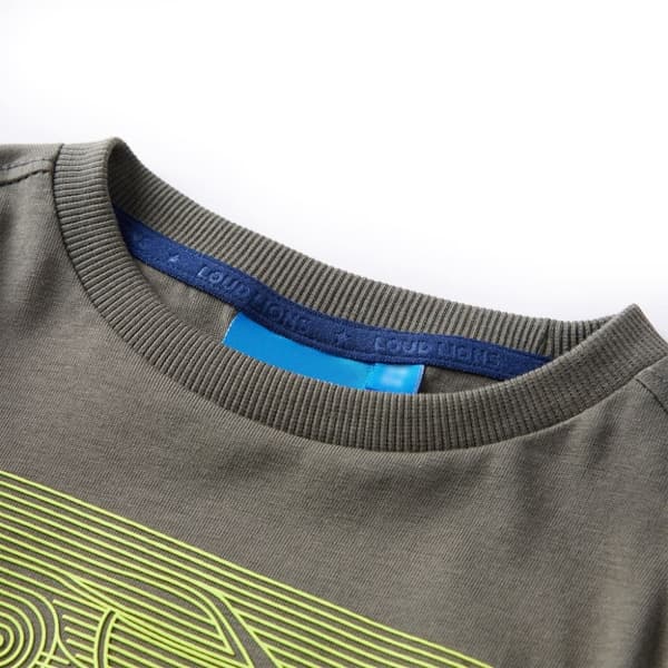 vidaXL T-shirt med långa ärmar för barn khaki 128