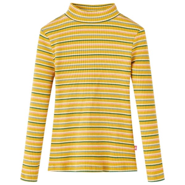vidaXL T-shirt med långa ärmar för barn polokrage ockra 128