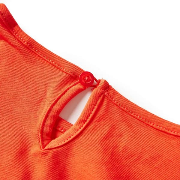 vidaXL T-shirt med långa ärmar för barn mörk orange 128