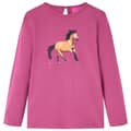 Miniatyrbild 1 av 7: vidaXL T-shirt med långa ärmar för barn hallonrosa 92