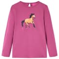 Miniatyrbild 1 av 7: vidaXL T-shirt med långa ärmar för barn hallonrosa 104