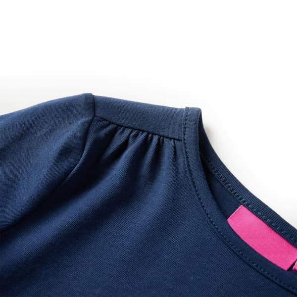 vidaXL T-shirt med långa ärmar för barn marinblå 92