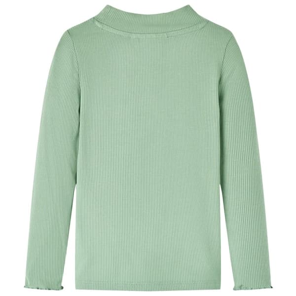 vidaXL T-shirt med långa ärmar för barn polokrage mörk mintgrön 92