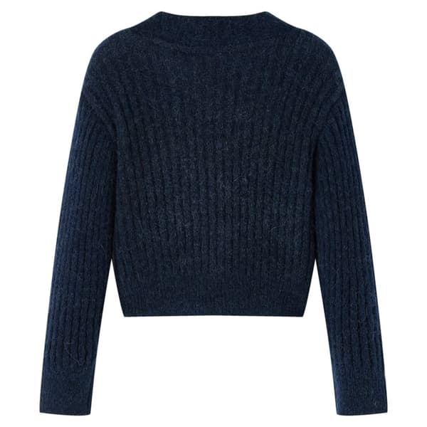 vidaXL Cardigan for barn strikket marineblå 104