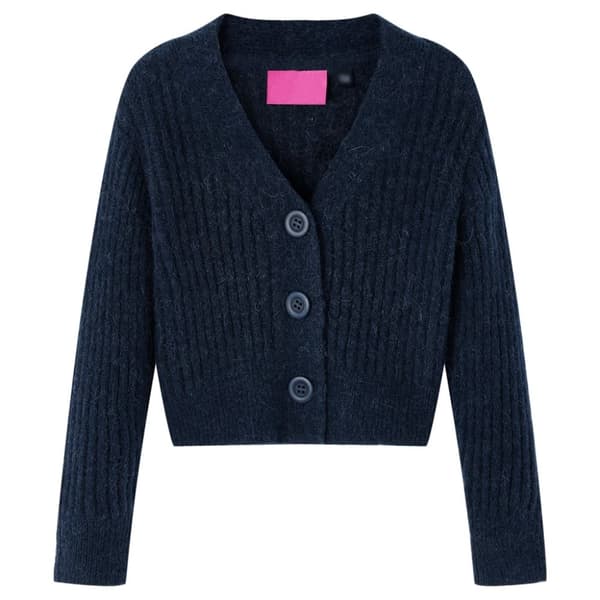 vidaXL Cardigan for barn strikket marineblå 104