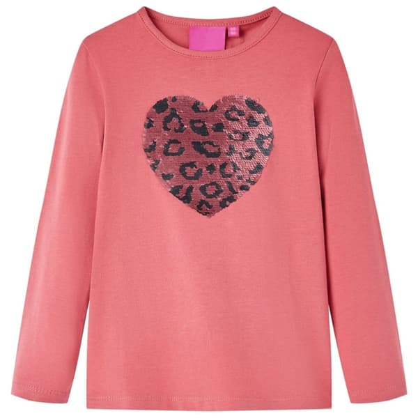 vidaXL T-shirt med långa ärmar för barn gammelrosa 92