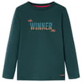 Miniatyrbillede 1 af 7: vidaXL Langærmet T-shirt til børn str. 116 mørkegrøn