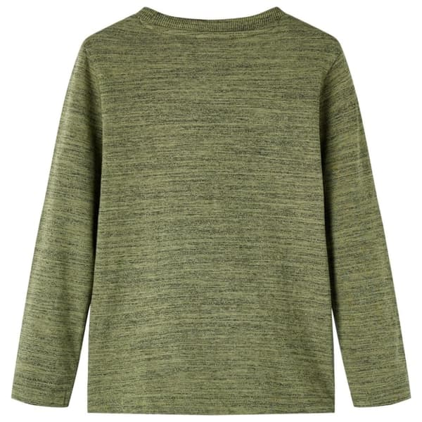 vidaXL Lasten pitkähihainen T-paita khaki melange 92