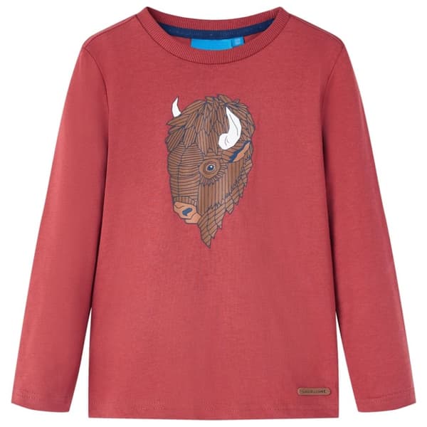 vidaXL Langærmet T-shirt til børn str. 116 rød