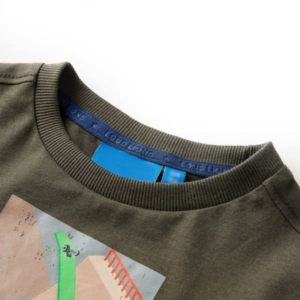vidaXL Langærmet T-shirt til børn str. 92 kakifarvet
